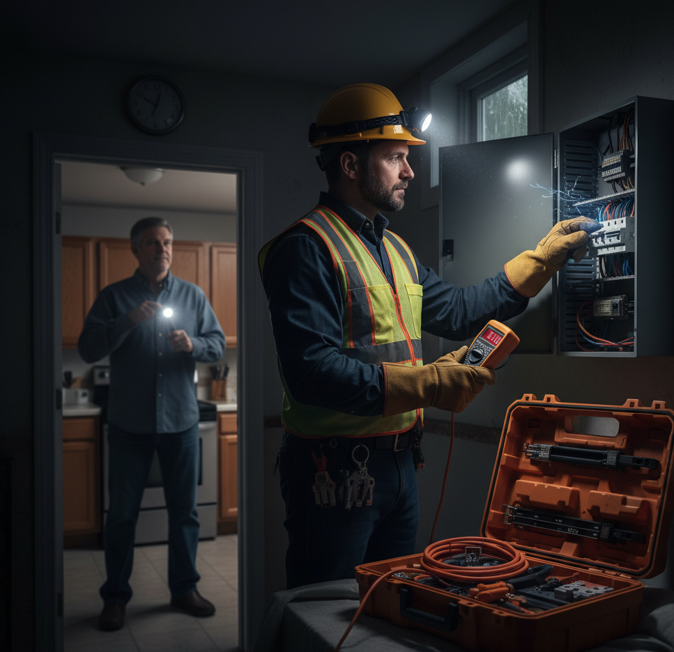 Nighttime Electrical Repair